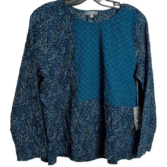 Habitat top,women NEW! M& L,Grotto,44815,Turquoise boxy,oversize,multimedia - Picture 1 of 16